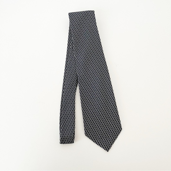 Lands' End Black Silk Tie USA Made Hand-Sewn Striped Preppy Ivy League Classic - Picture 7 of 7